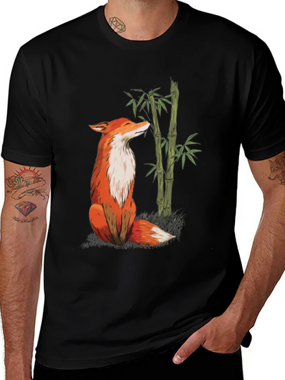 Fox and Bamboo Graphic Tee - Black