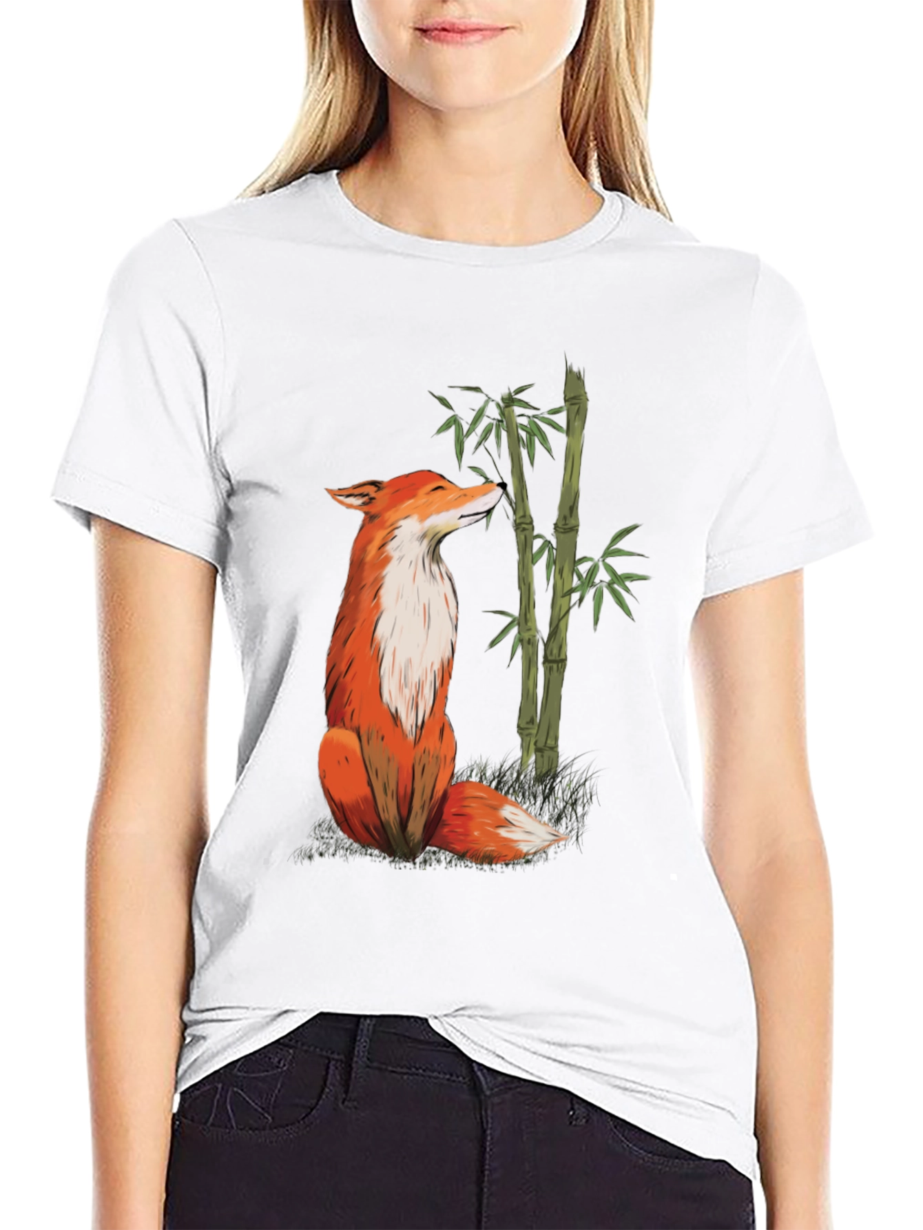 Fox and Bamboo Graphic Tee - Black