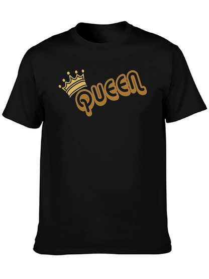 Queen Graphic Tee - Gold Print on Black