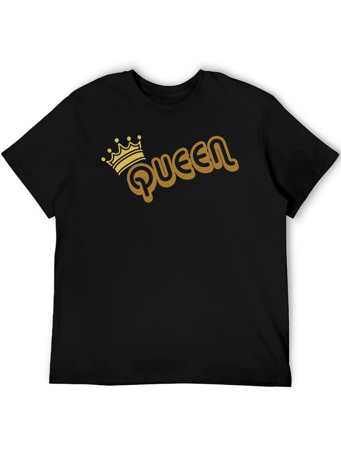 Queen Graphic Tee - Gold Print on Black