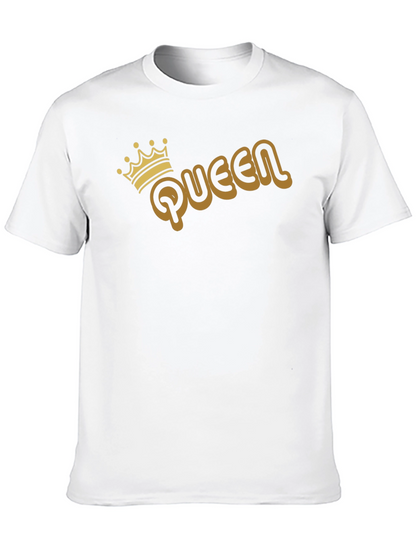 Queen Graphic Tee - Gold Print on Black