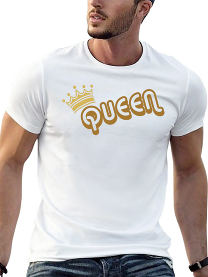 Queen Graphic Tee - Gold Print on Black
