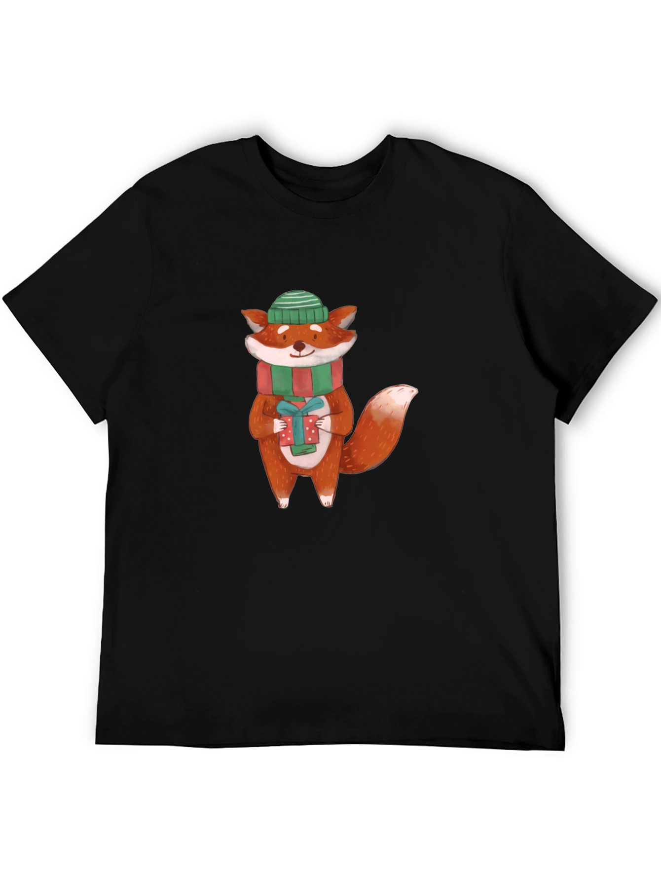 Festive Fox Graphic Tee - Holiday Cheer