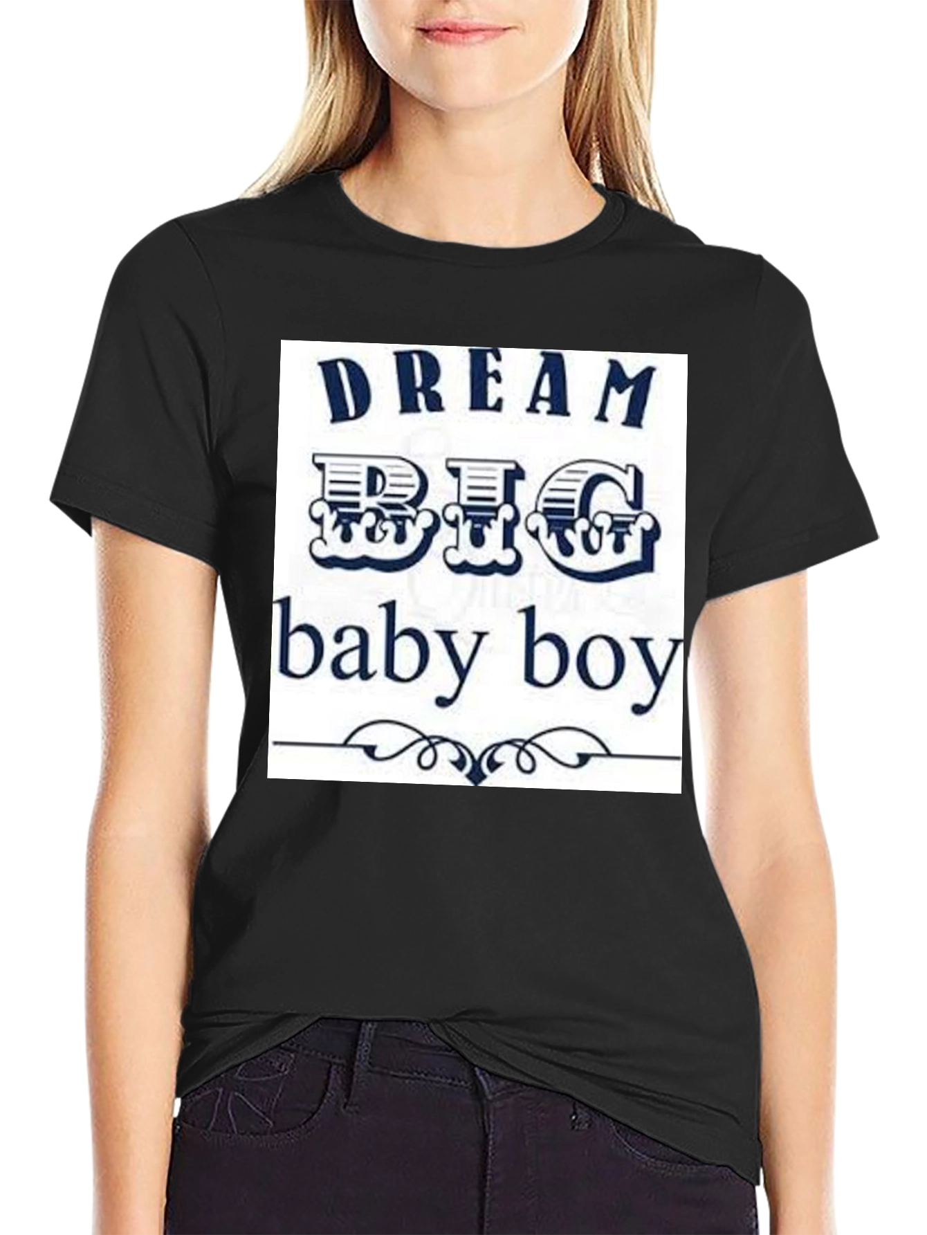 Dream Big Baby Boy Black Graphic Tee