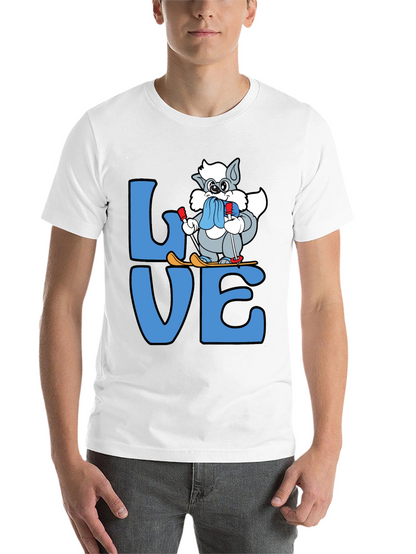 Love to Ski T-Shirt Cute Cartoon Skiing Cat