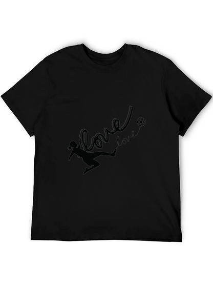 Love Soccer Black T-Shirt for Women