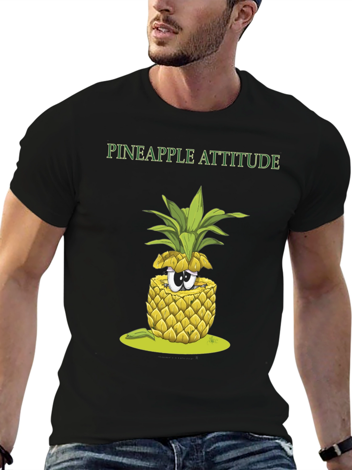 Pineapple Attitude Graphic Tee - Quirky Fruit T-Shirt