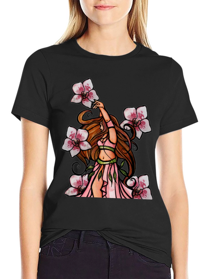 Floral Fairy T-Shirt - Black Graphic Tee