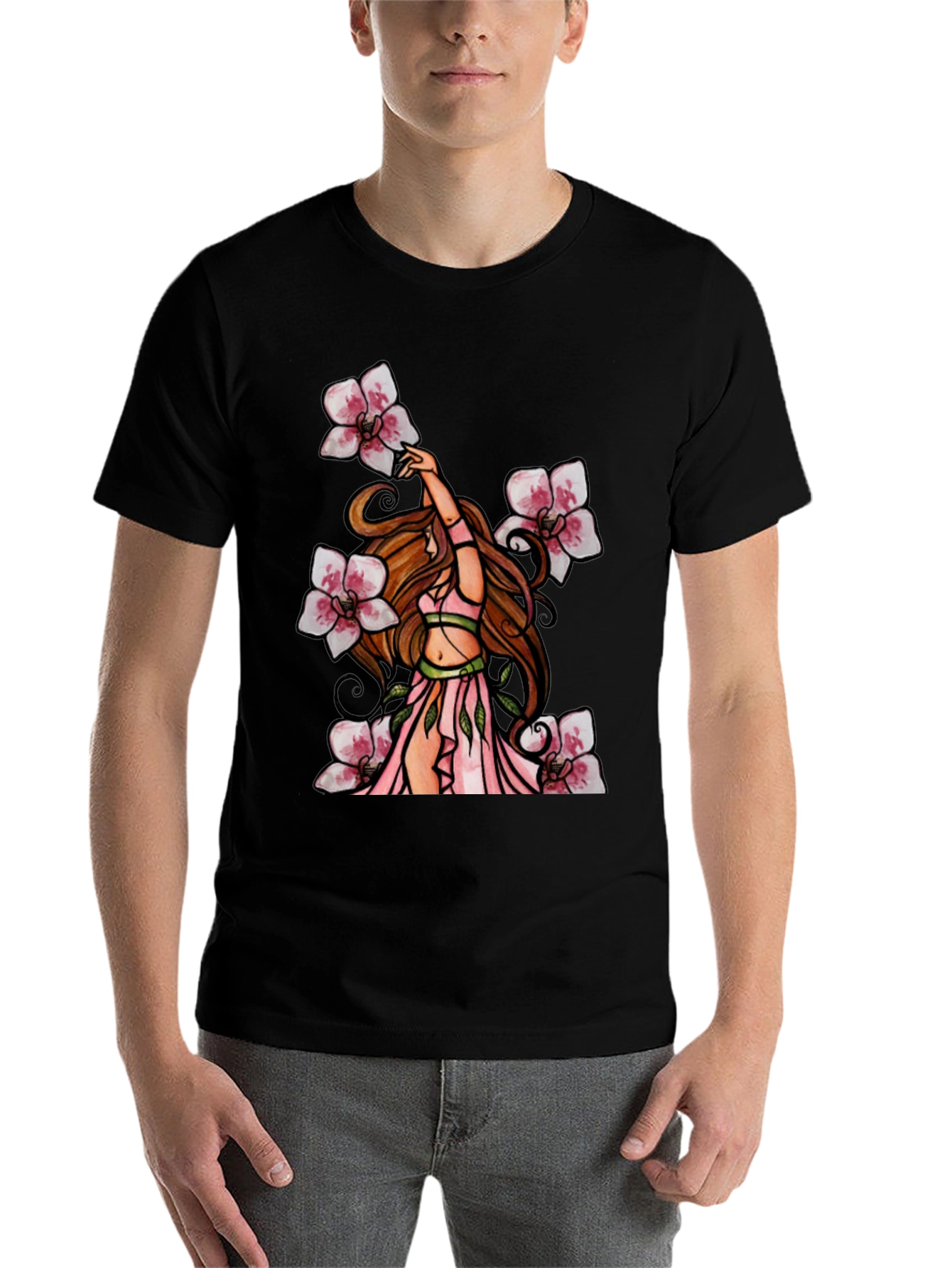Floral Fairy T-Shirt - Black Graphic Tee