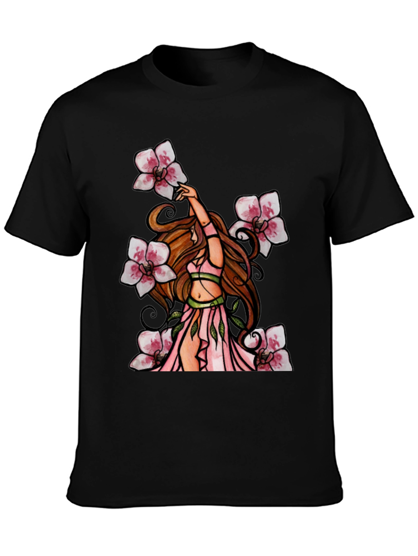 Floral Fairy T-Shirt - Black Graphic Tee