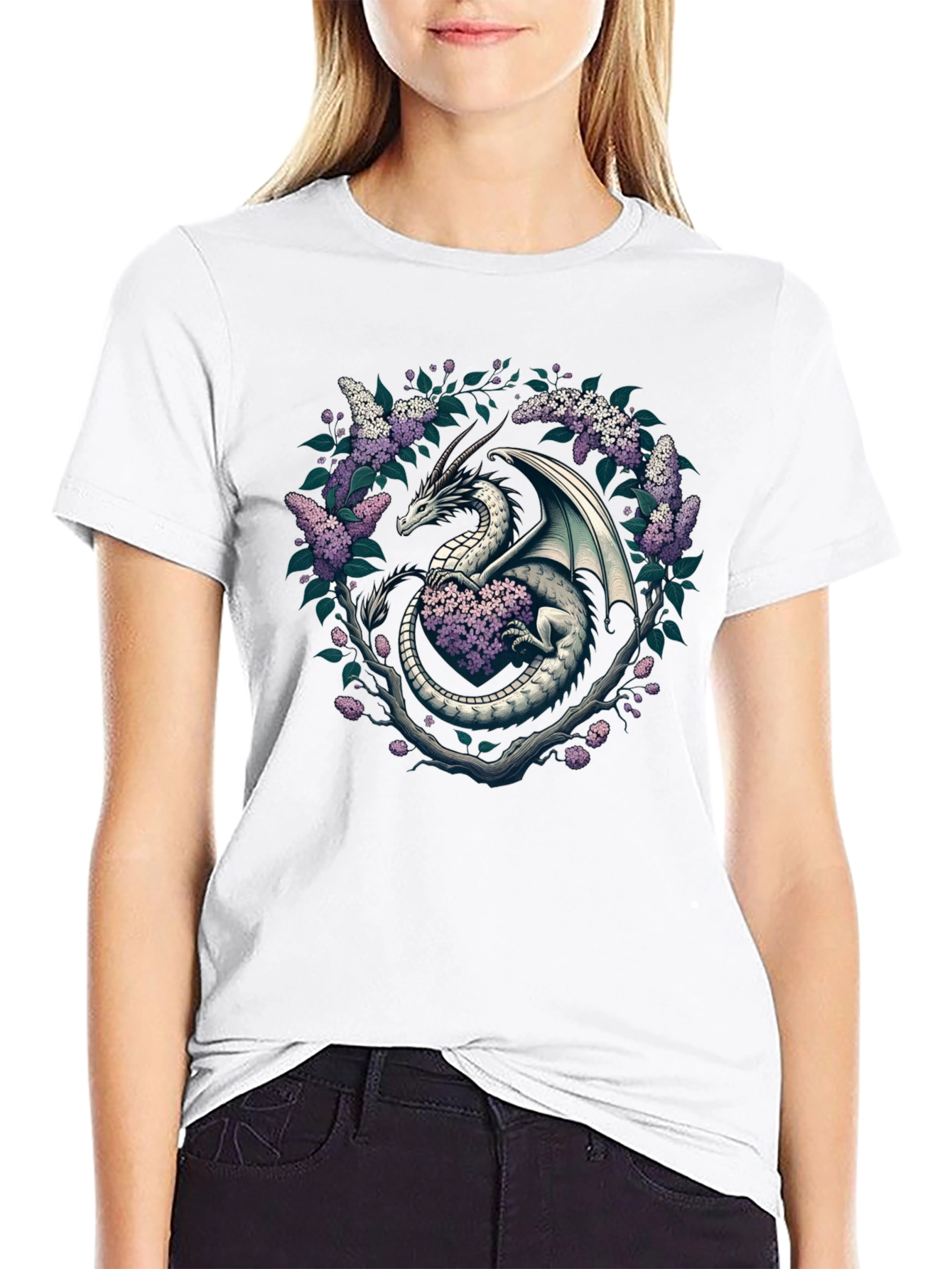 Dragon and Lilac Graphic Tee