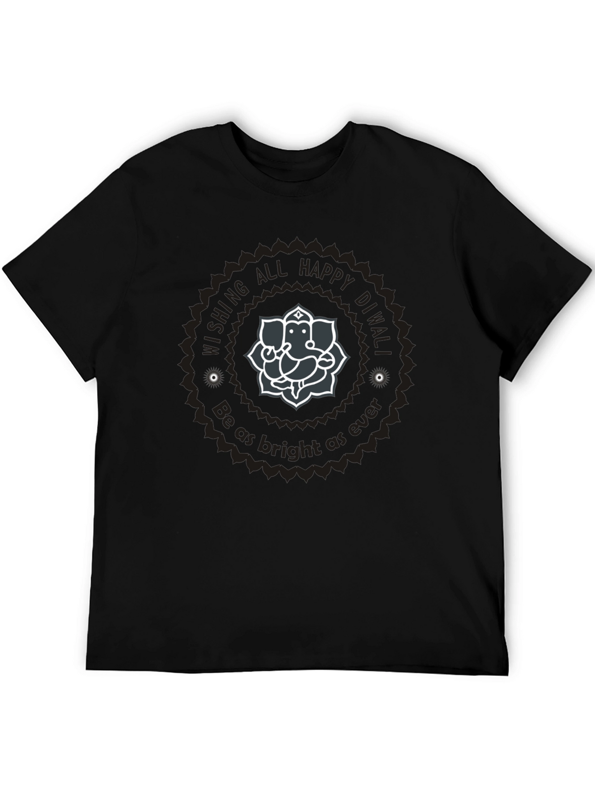Diwali Ganesha Graphic Tee - Wishing All Happy Diwali