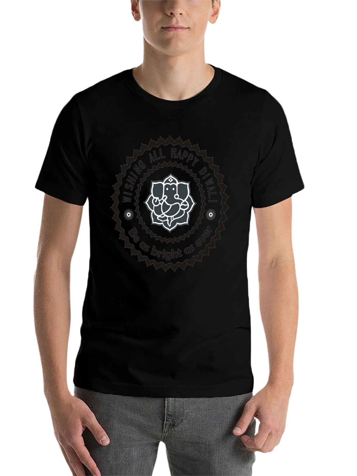 Diwali Ganesha Graphic Tee - Wishing All Happy Diwali