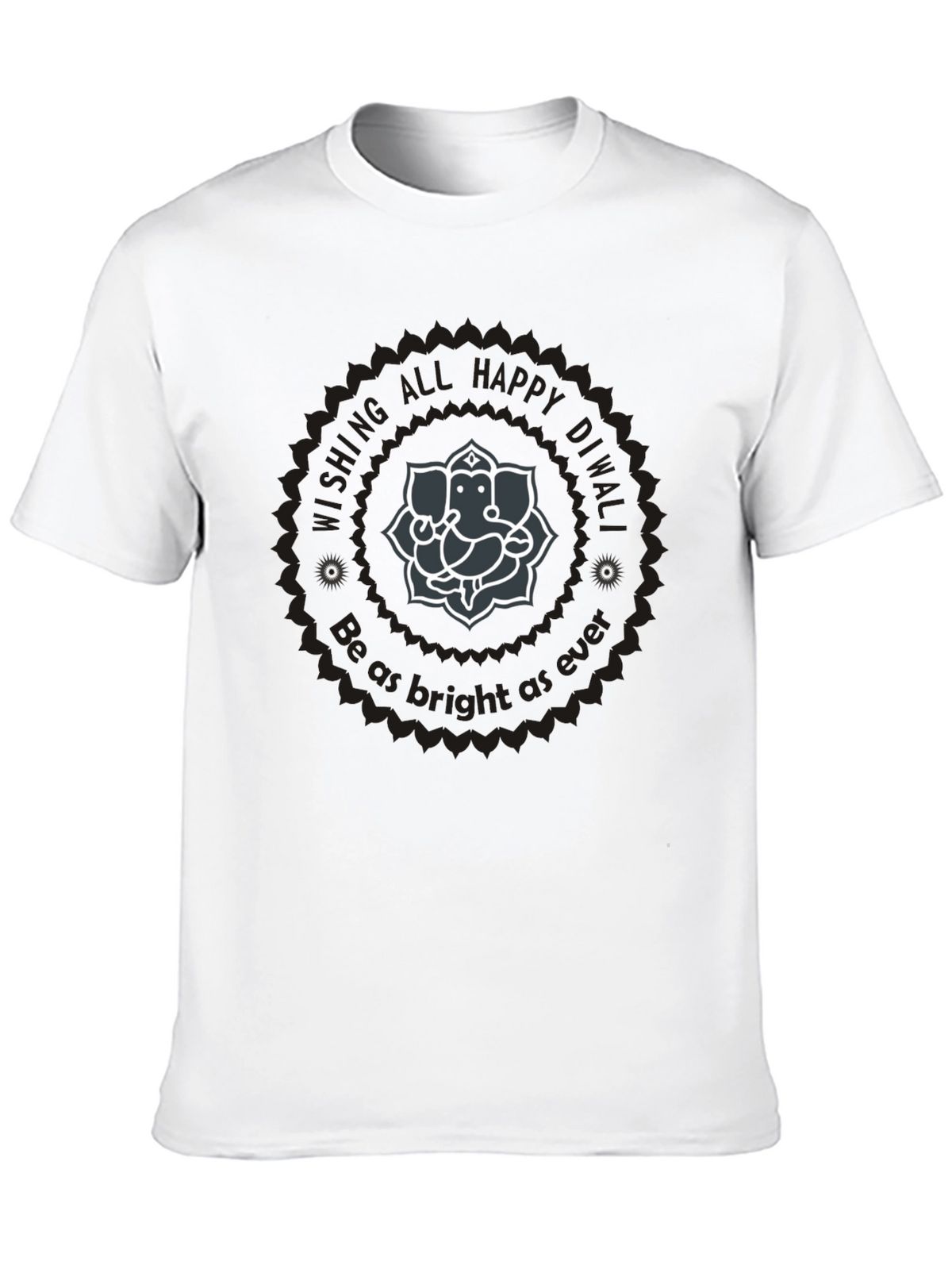 Diwali Ganesha Graphic Tee - Wishing All Happy Diwali