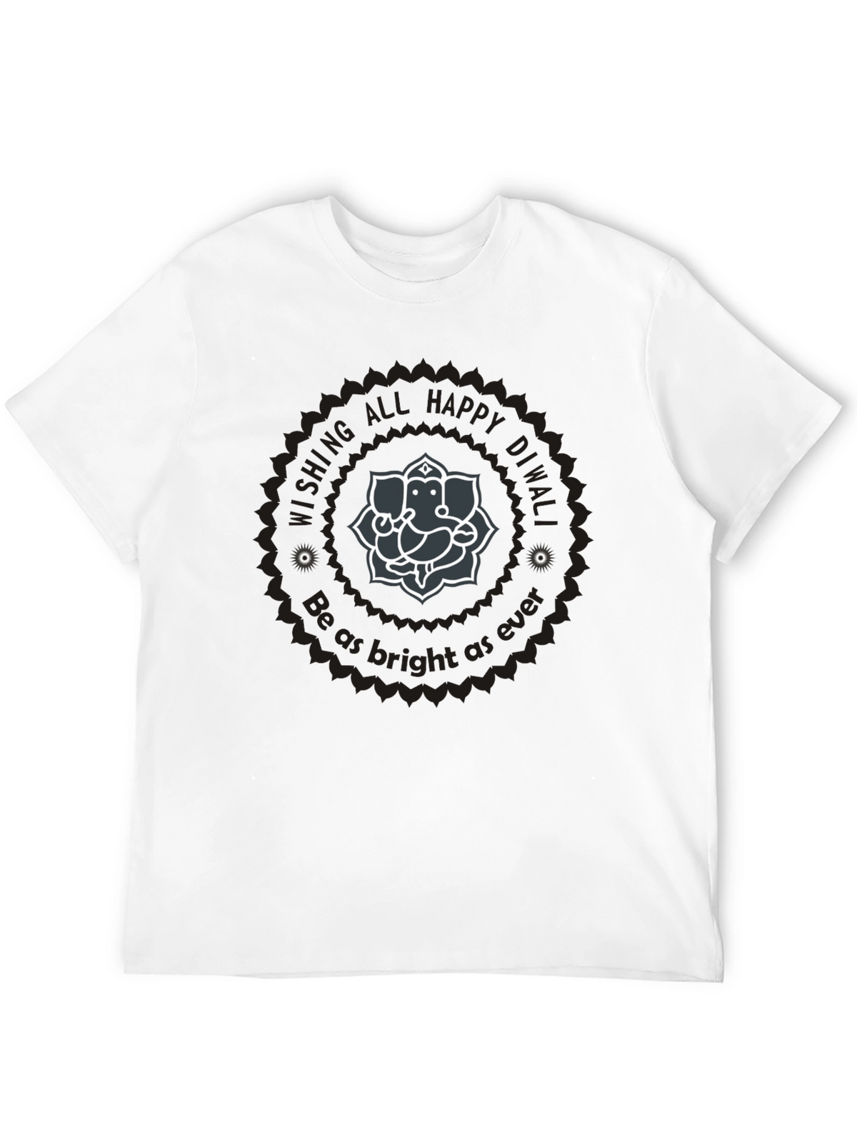 Diwali Ganesha Graphic Tee - Wishing All Happy Diwali