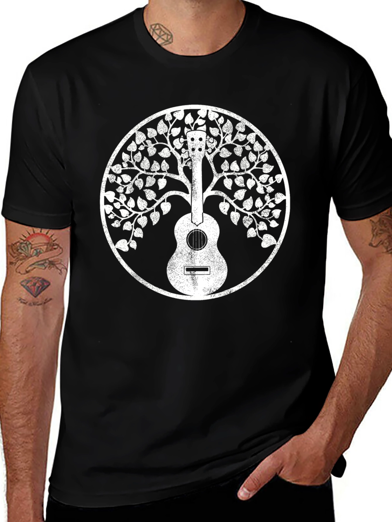 Guitar Tree of Life Black T-Shirt