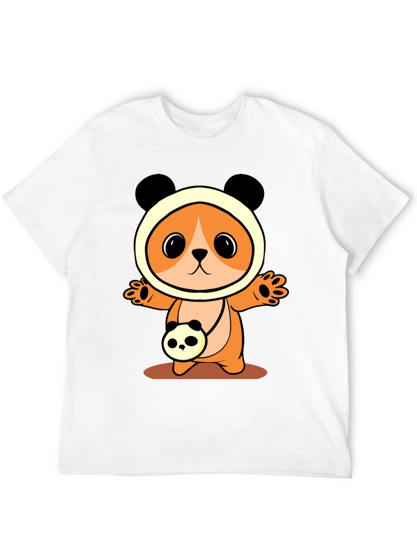 Cute Cartoon Panda Bear T-Shirt - Black