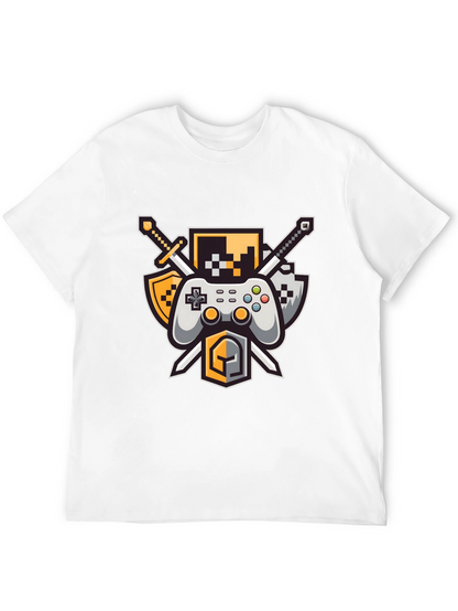 Gamers Crest Black T-Shirt - Sword & Controller