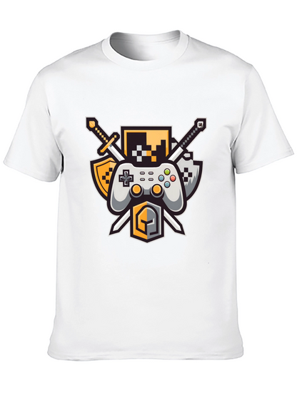 Gamers Crest Black T-Shirt - Sword & Controller