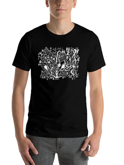 Botanical Black Tee - Unique Plant Life Design