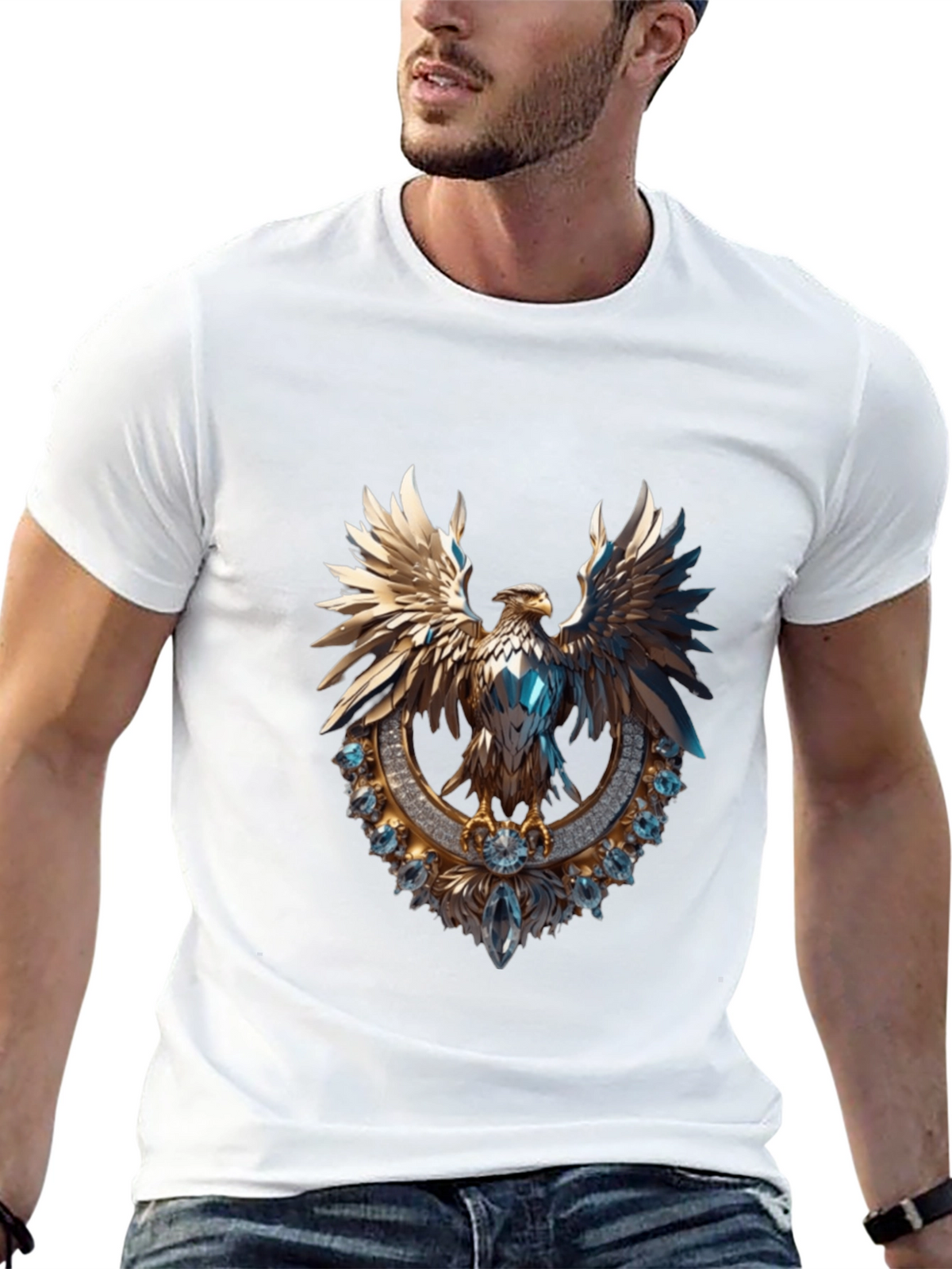 Gleaming Eagle Graphic Tee - Statement Fashion