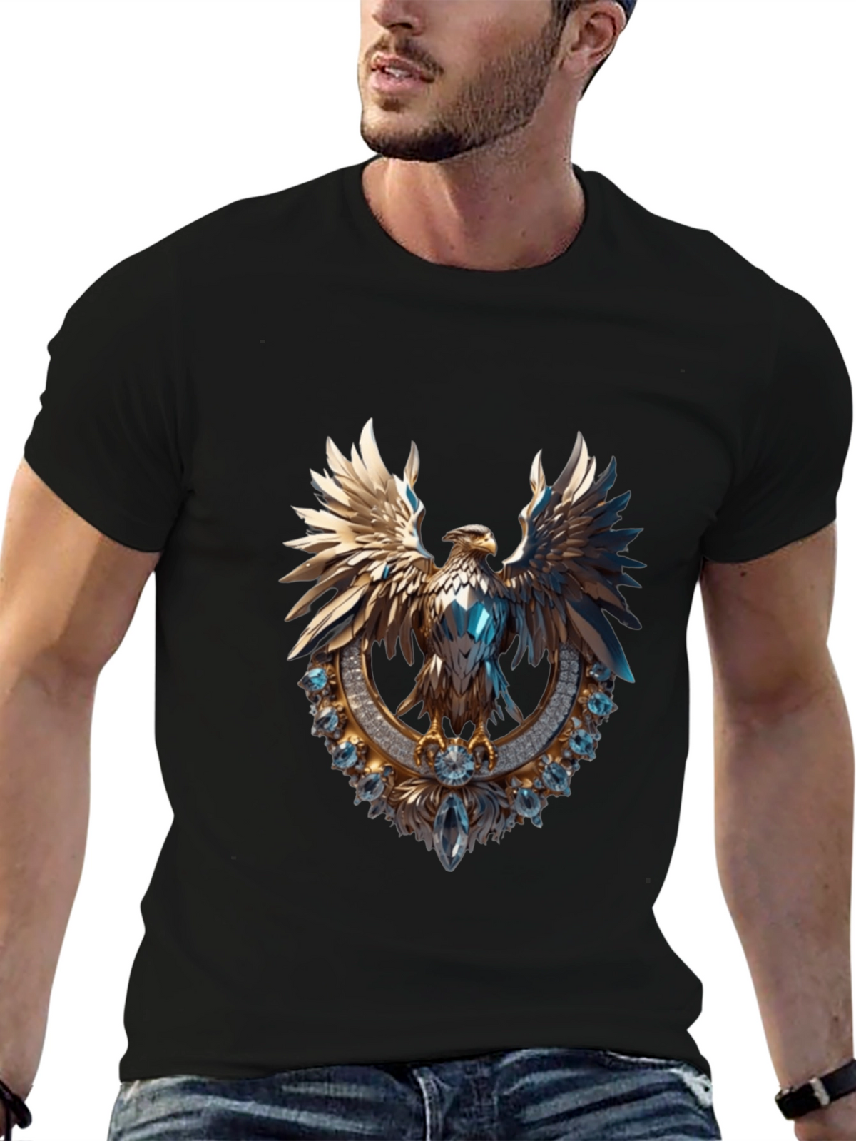 Gleaming Eagle Graphic Tee - Statement Fashion