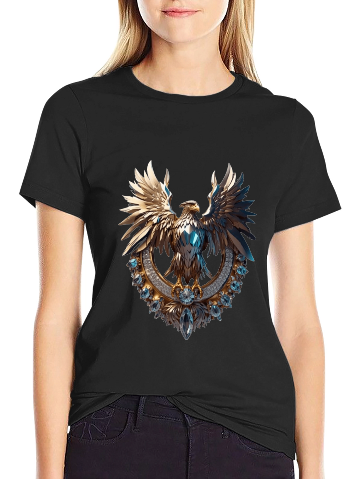 Gleaming Eagle Graphic Tee - Statement Fashion
