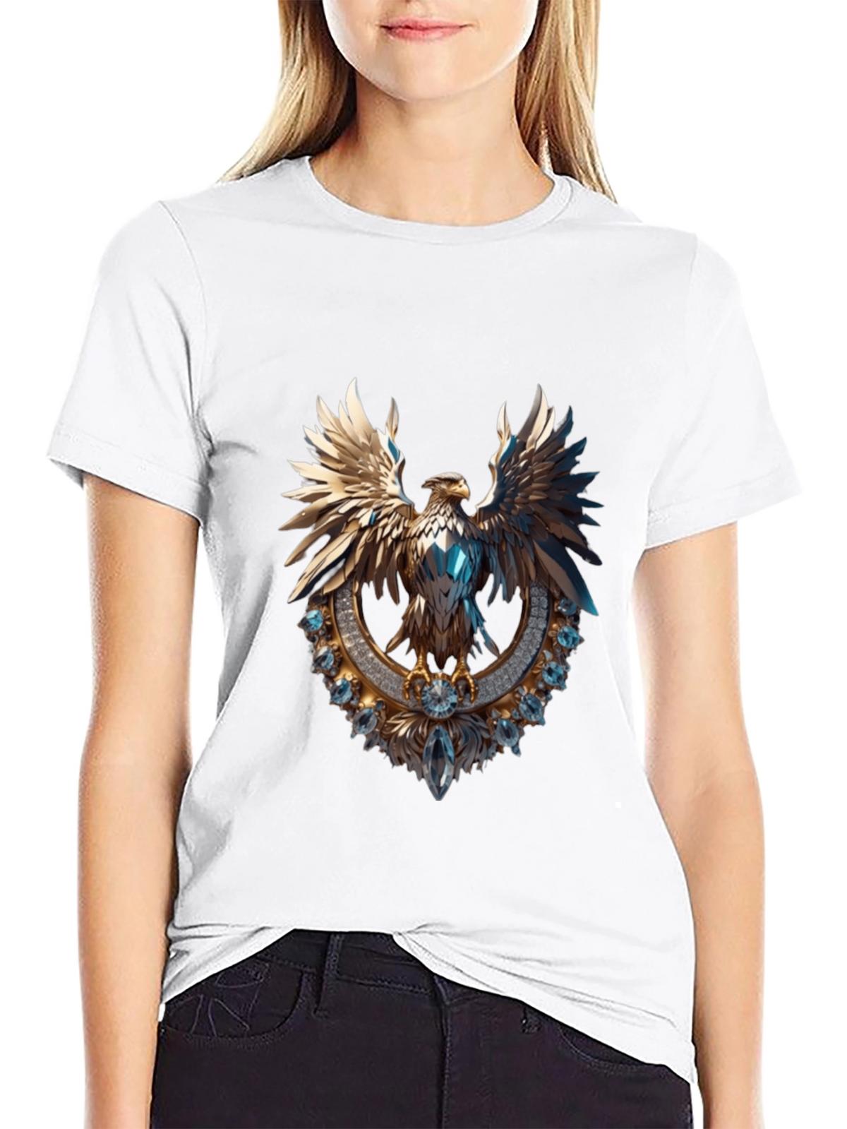 Gleaming Eagle Graphic Tee - Statement Fashion