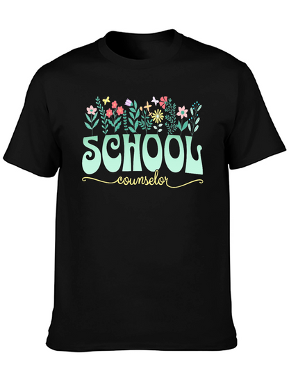 School Counselor Floral T-Shirt