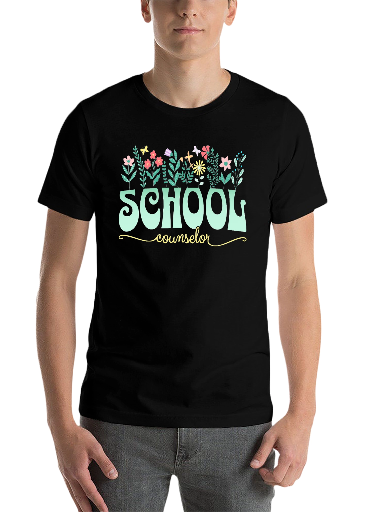 School Counselor Floral T-Shirt