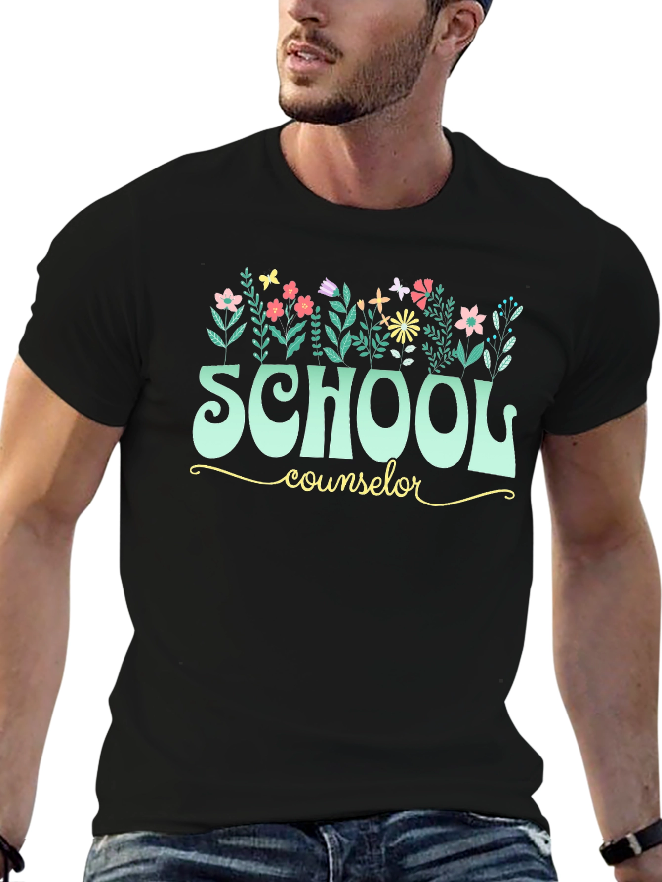 School Counselor Floral T-Shirt
