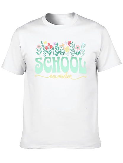 School Counselor Floral T-Shirt