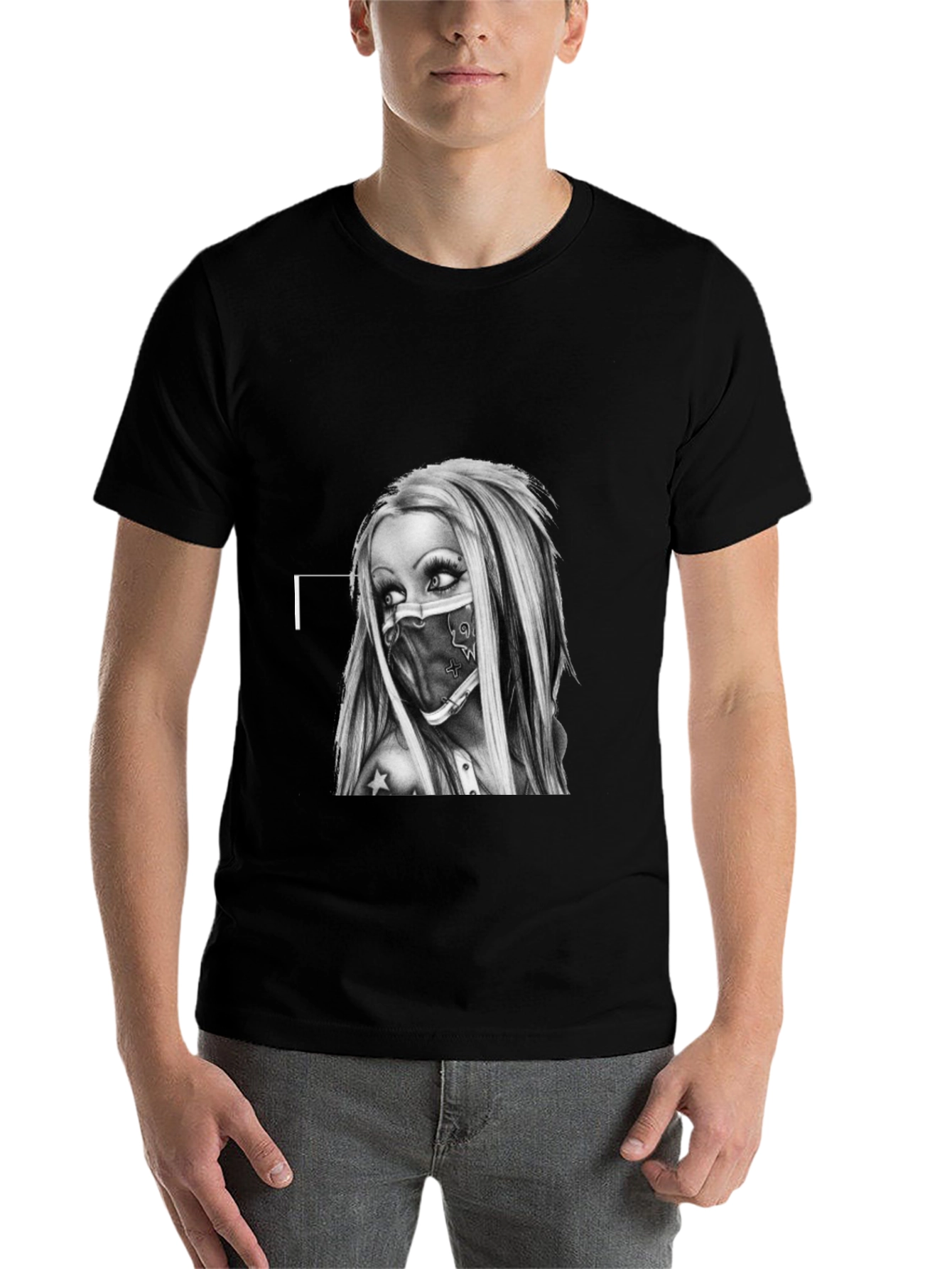 Edgy Graphic Tee - Tattoo Art Style
