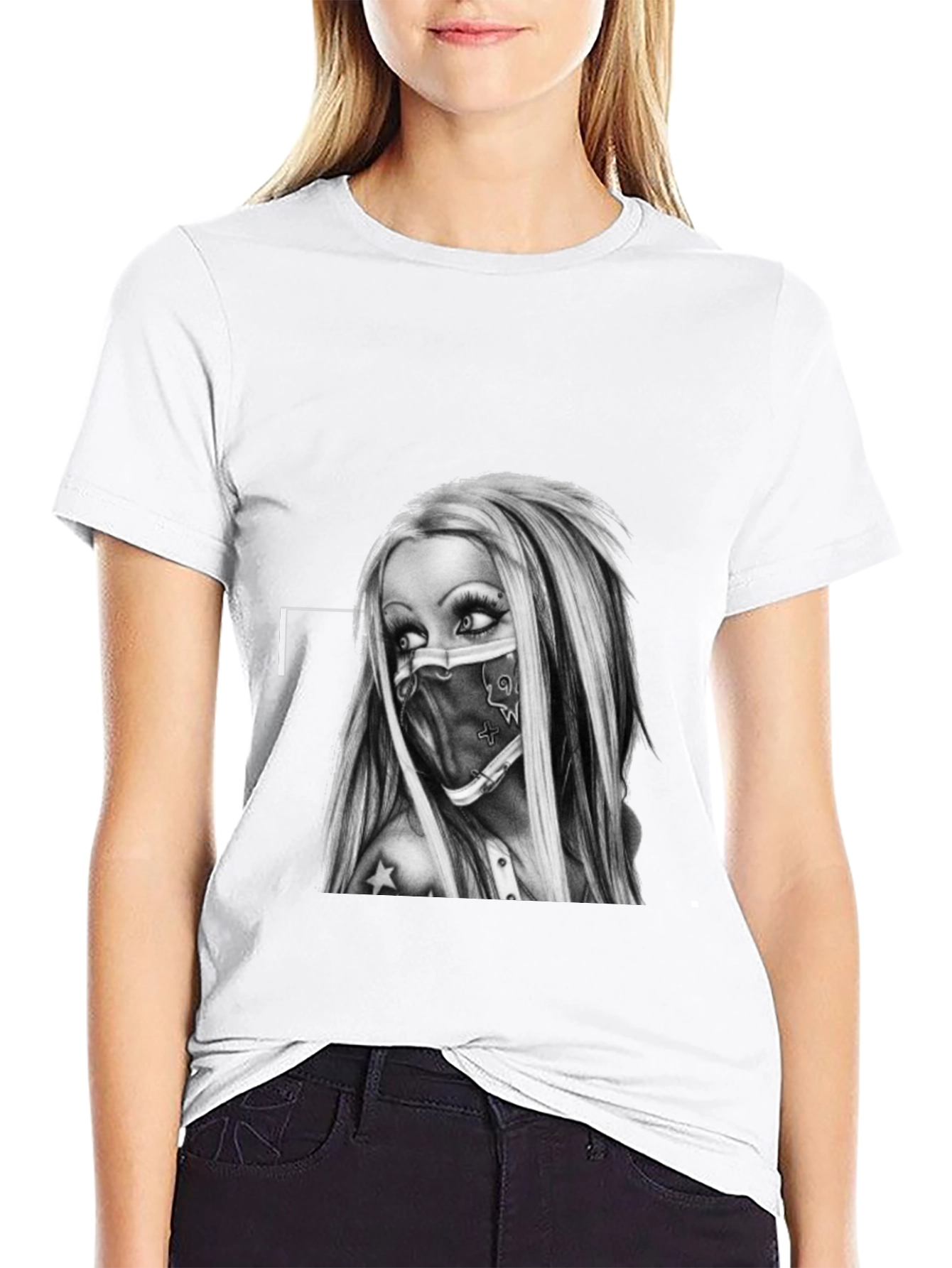 Edgy Graphic Tee - Tattoo Art Style