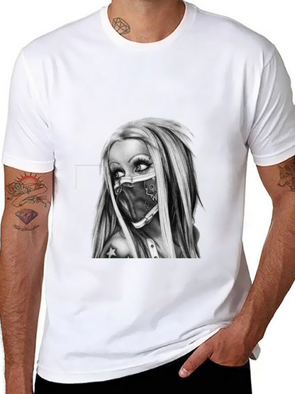 Edgy Graphic Tee - Tattoo Art Style