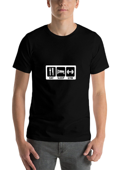 Eat Sleep Gym Black Graphic Tee