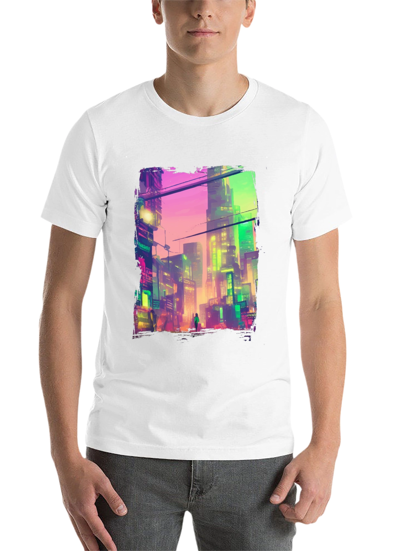 Cyberpunk City Graphic Tee - Futuristic Style