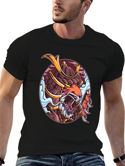 Samurai Tiger Graphic Print T-Shirt