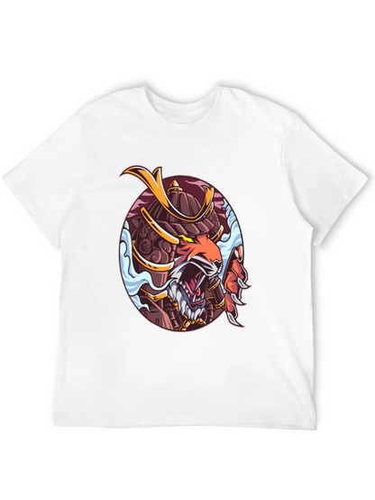 Samurai Tiger Graphic Print T-Shirt