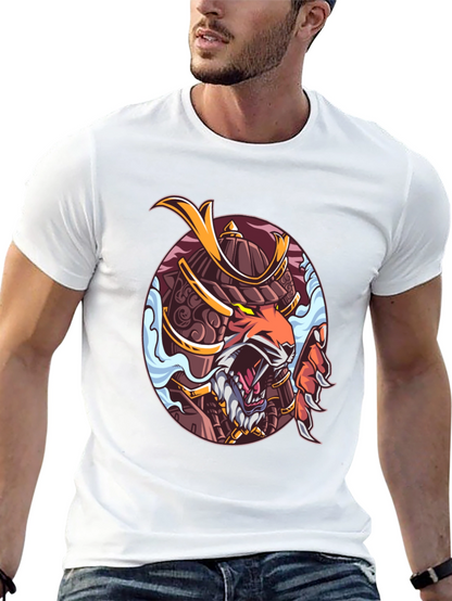 Samurai Tiger Graphic Print T-Shirt