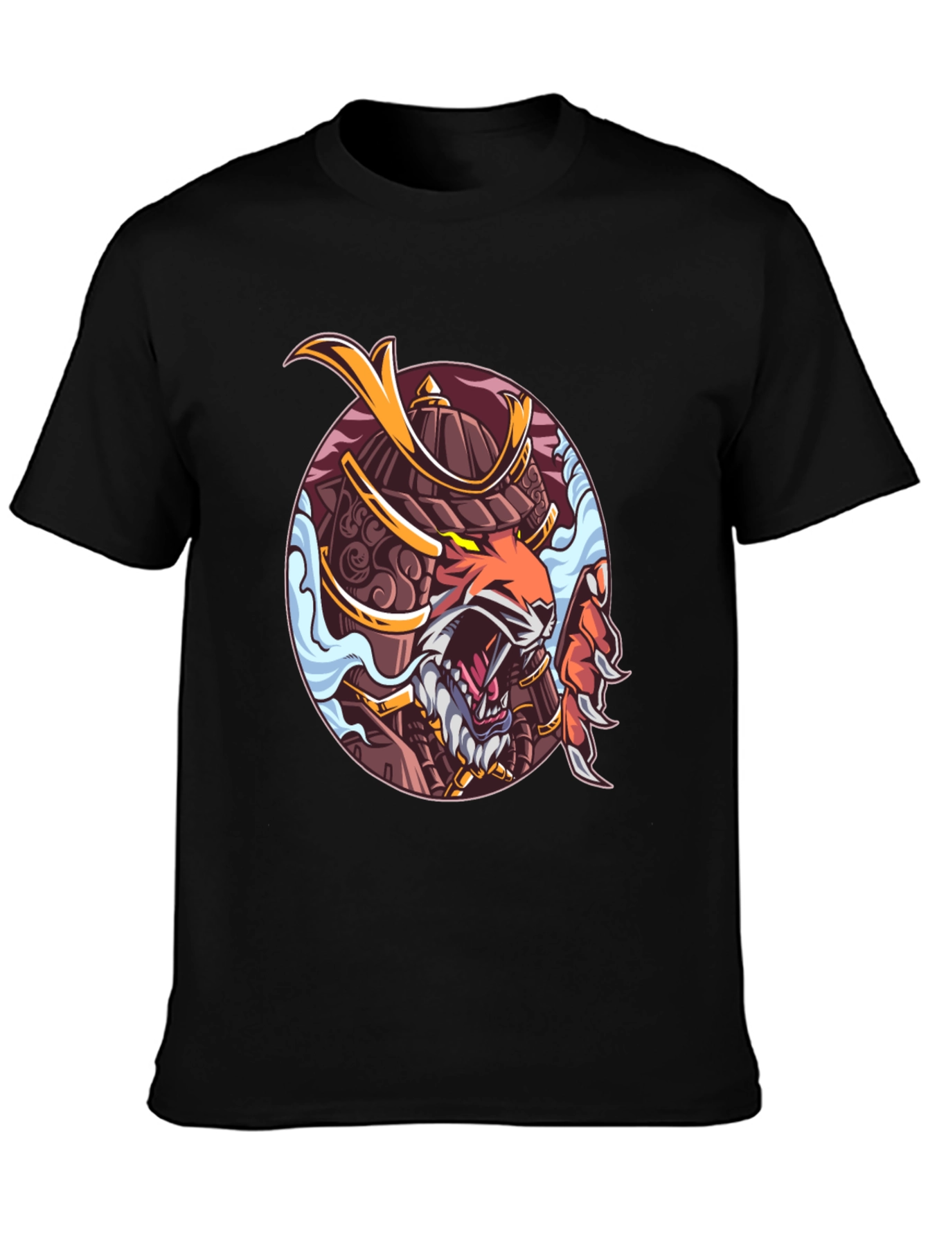 Samurai Tiger Graphic Print T-Shirt