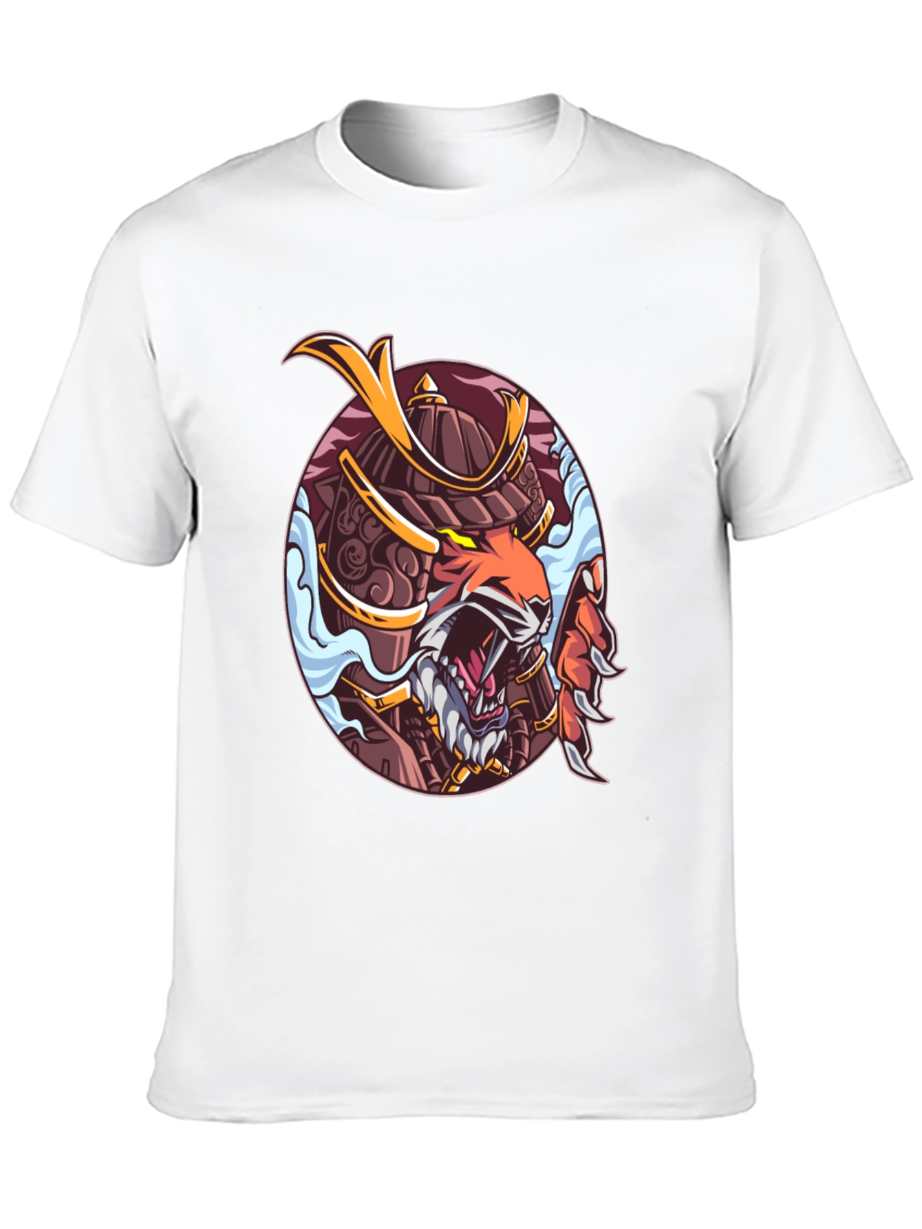 Samurai Tiger Graphic Print T-Shirt