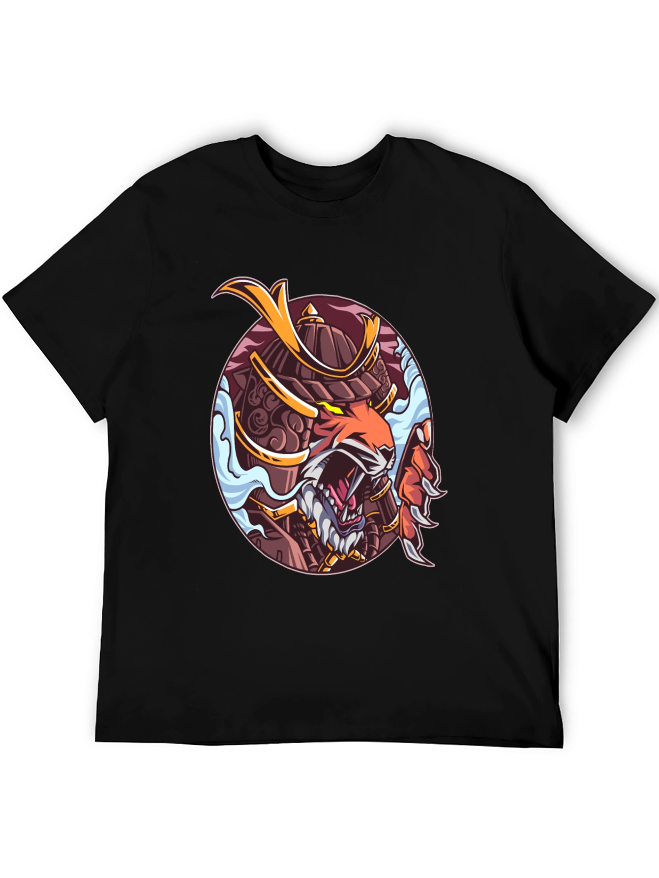 Samurai Tiger Graphic Print T-Shirt
