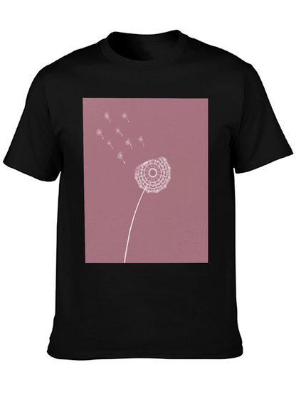 Dandelion Print Black T-Shirt