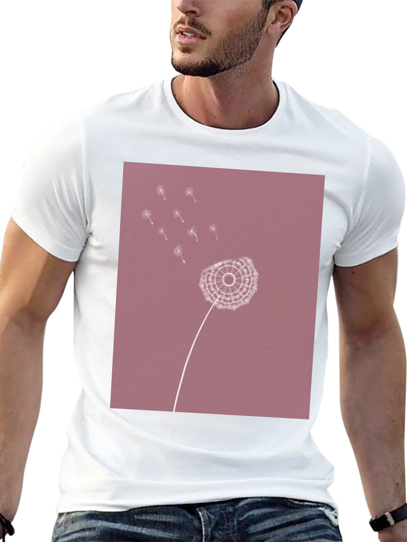 Dandelion Print Black T-Shirt