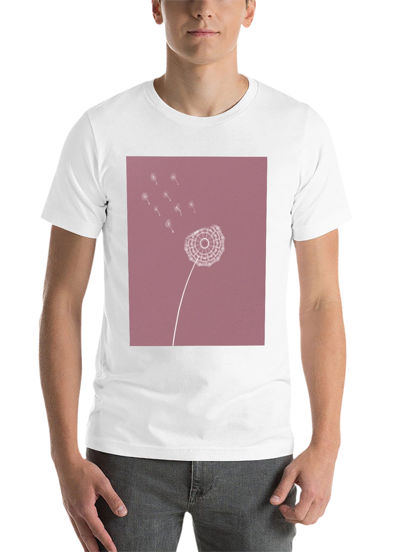 Dandelion Print Black T-Shirt