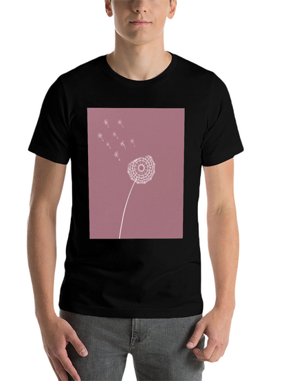 Dandelion Print Black T-Shirt
