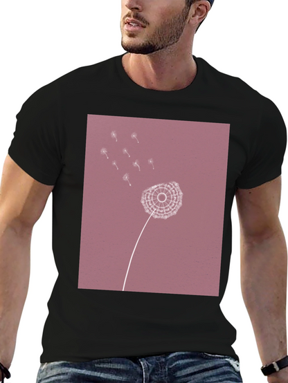 Dandelion Print Black T-Shirt