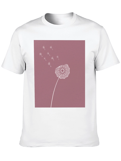 Dandelion Print Black T-Shirt