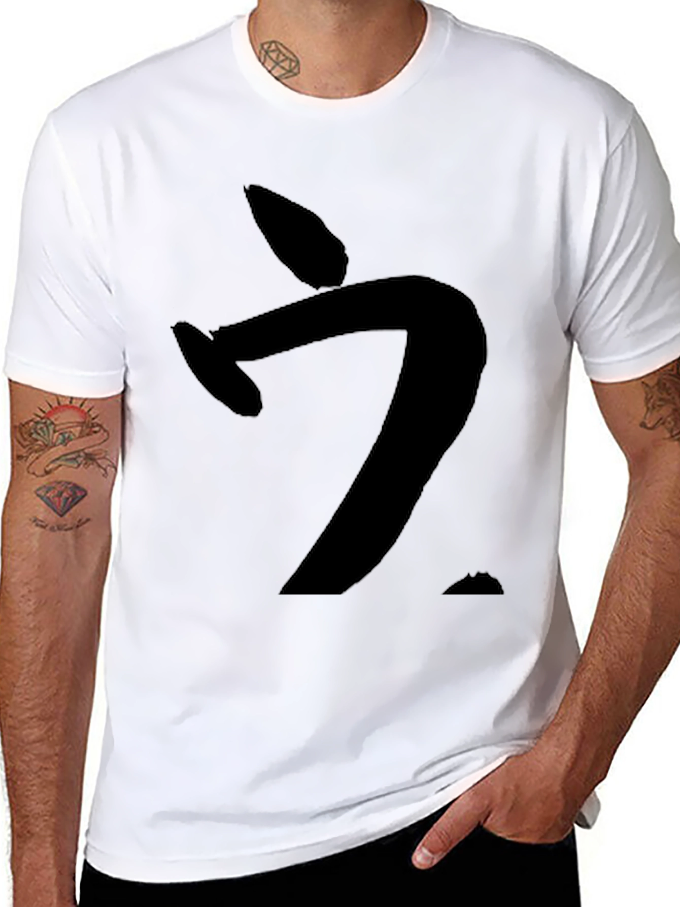 Black Graphic Tee: Abstract Brushstroke Design